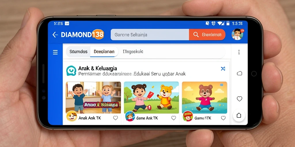 Antarmuka aplikasi DIAMOND138 yang ramah anak dan interaktif.