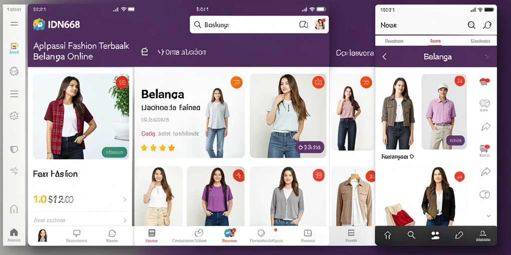 Tampilan antarmuka IDN668 yang menarik dan mudah digunakan untuk belanja fashion.