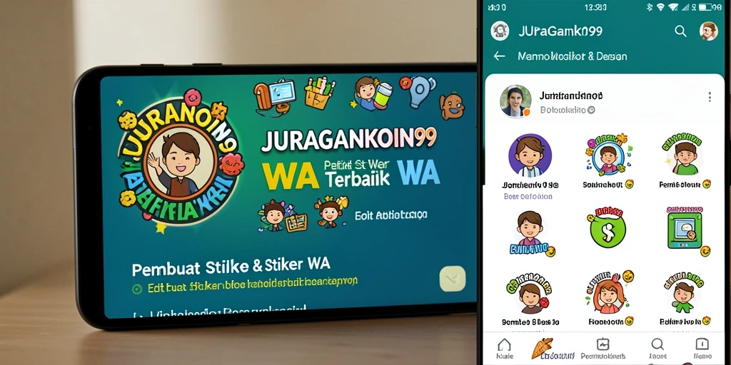 Antarmuka JURAGANKOIN99 saat membuat stiker WA yang menarik.