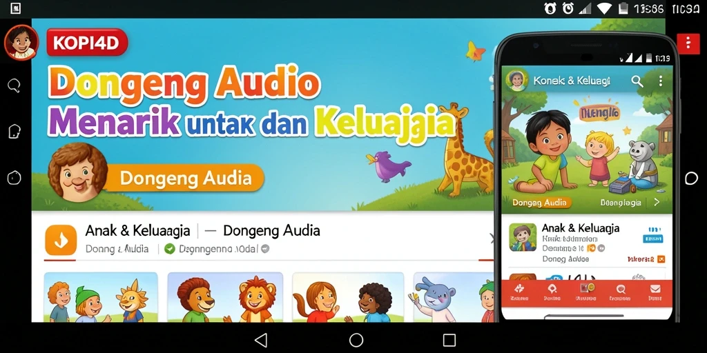 Antarmuka pengguna KOPI4D yang ramah dan intuitif untuk dongeng audio.