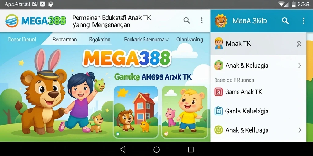 Tampilan antarmuka MEGA388 yang menarik dan ramah anak.