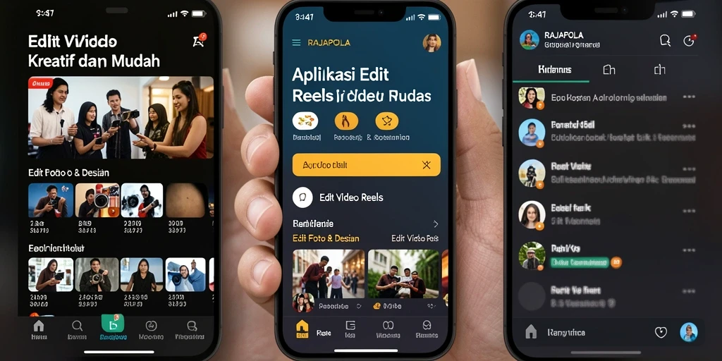 Tampilan antarmuka RAJAPOLA untuk editing video Reels.