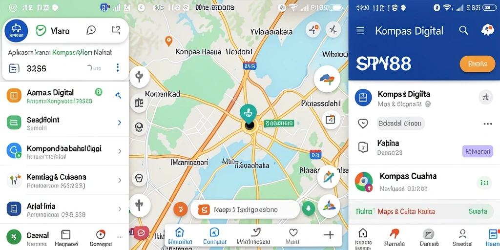 Antarmuka pengguna SPN88 yang sederhana dan fungsional untuk navigasi.