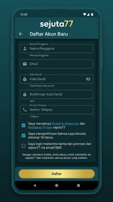 Buat Akun Baru Sejuta77 Secara Mudah